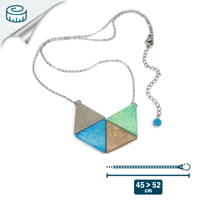 COLLAR LOZANGO - Hecho a mano - Acero inoxidable - Tagua (marfil vegetal)