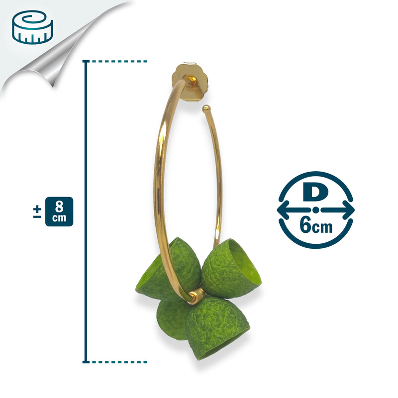 PENDIENTES COCOON BLOOM - Hechos a mano - Bañados en oro de 24 quilates - Capullos de seda