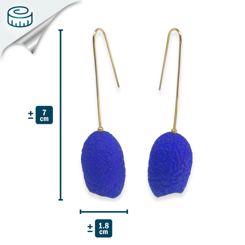 PENDIENTES COCOON CLASSIC - Hechos a mano - Bañados en oro de 24 quilates - Capullos de seda