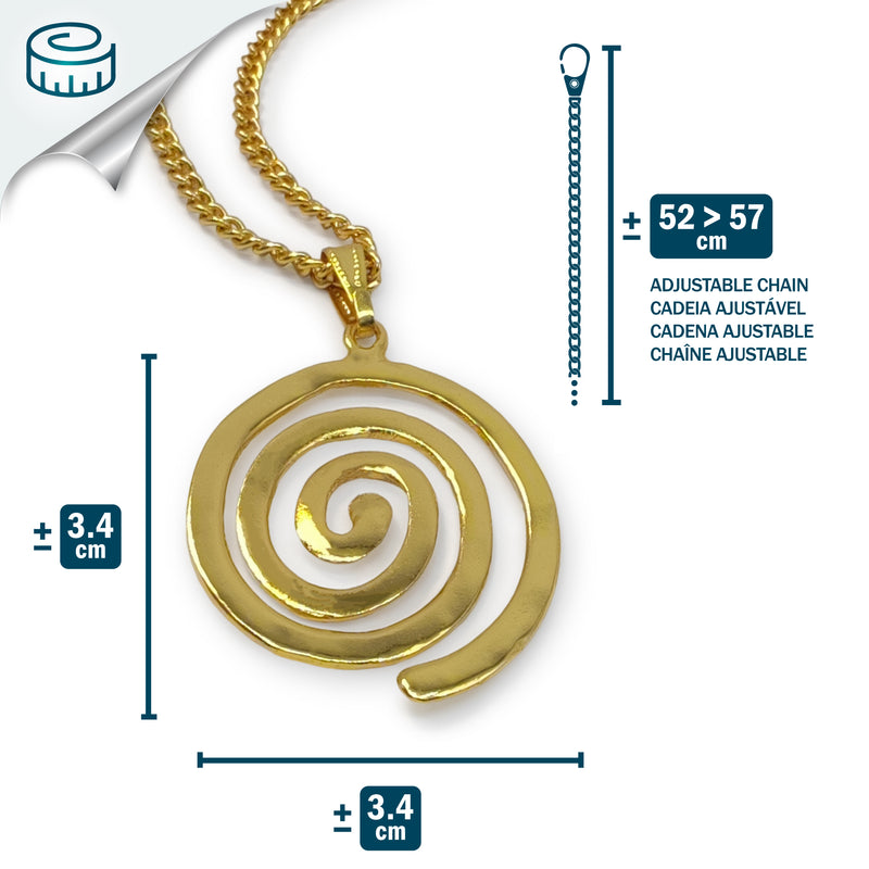 COLLAR ELDORADO ESPIRAL - Hecho a mano - Bañado en oro de 24 quilates