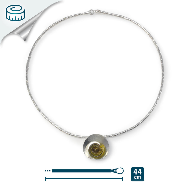 COLLAR ECOSENS - Hecho a mano - Plata fina 999 & plata de ley 925 - Plástico reciclado de los revestimientos de las tapas de botellas