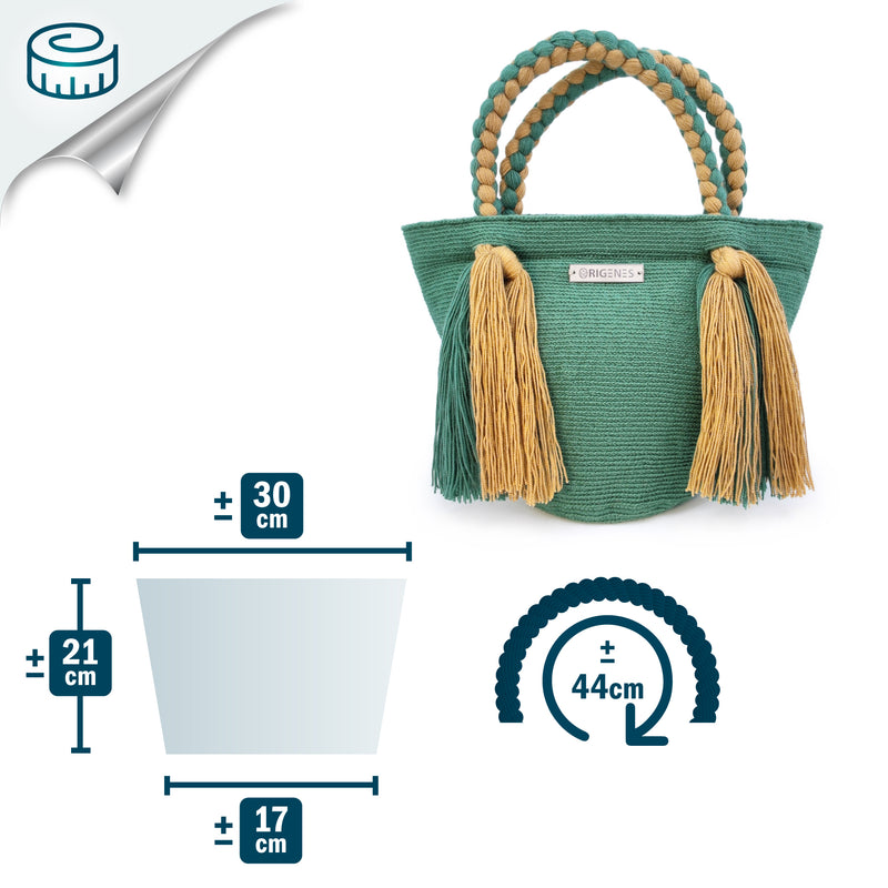 BOLSO WAYUU UMAKI - Tamaño MINI - Tejido manualmente a ganchillo por mujeres de la comunidad indígena Wayuu en La Guajira (Colombia)