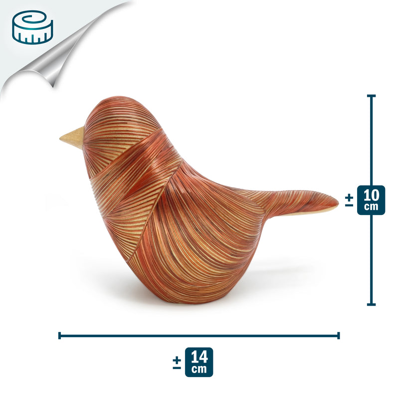 AVE DECORATIVA ANDINA - El arte del tamo - Madera decorada con paja de trigo y cebada (enchapado en tamo)