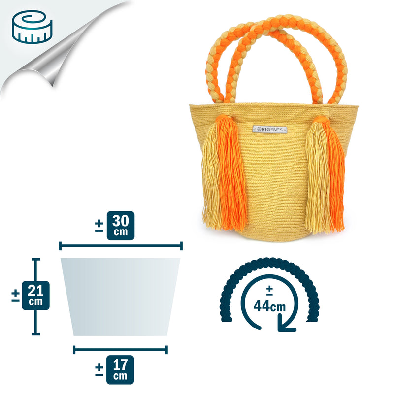 BOLSO WAYUU UMAKI - Tamaño MINI - Tejido manualmente a ganchillo por mujeres de la comunidad indígena Wayuu en La Guajira (Colombia)