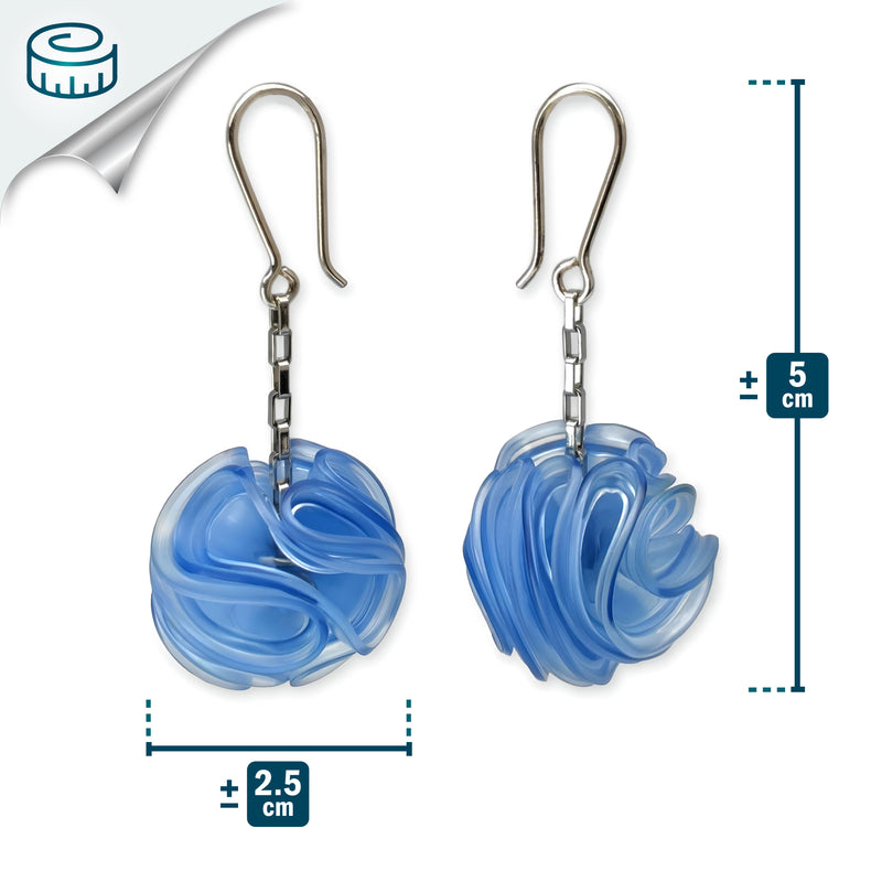 PENDIENTES ECONESIS - Hechos a mano - Plata de ley 925 y acero inoxidable - Plástico reciclado de los revestimientos de las tapas de botellas