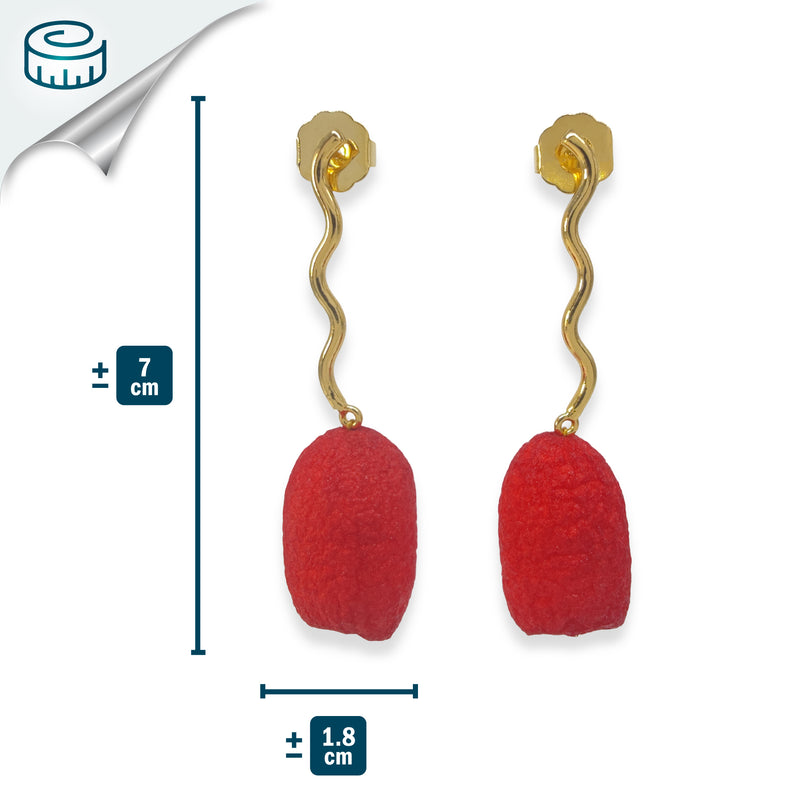 PENDIENTES COCOON ECHO - Hechos a mano - Bañados en oro de 24 quilates - Capullos de seda