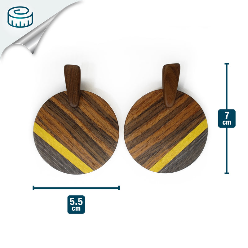 PENDIENTES WOODIE SOL - Hechos a mano - Madera contrachapada de 3 capas cruzadas