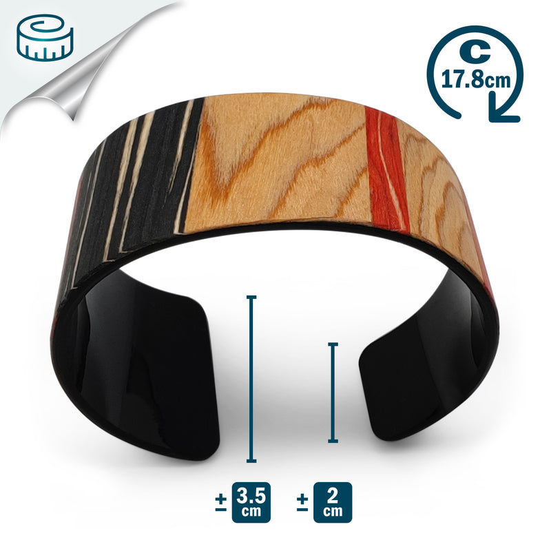 BRAZALETE ARBOREAL - Unisex - Hecho a mano - Chapa de madera natural