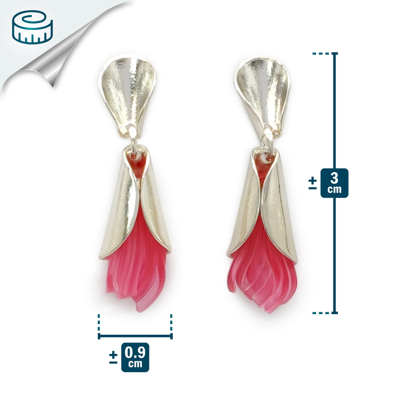 PENDIENTES ECOTHEA - Hechos a mano - Plata de ley 925 - Plástico reciclado de los revestimientos de las tapas de botellas