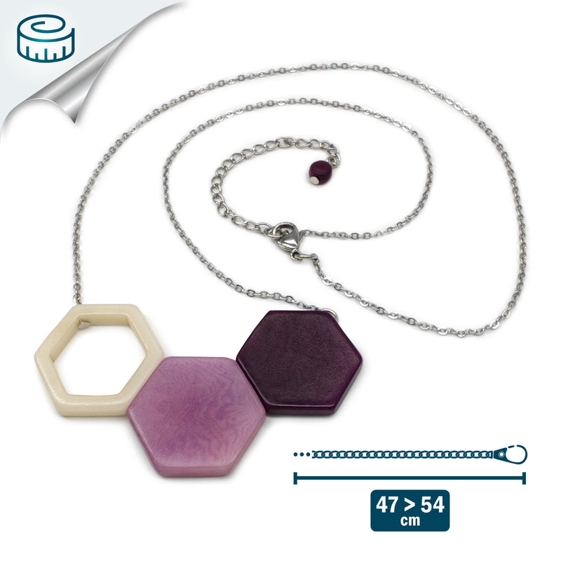COLLAR TRIPTYCH - Hecho a mano - Acero inoxidable - Tagua (marfil vegetal)
