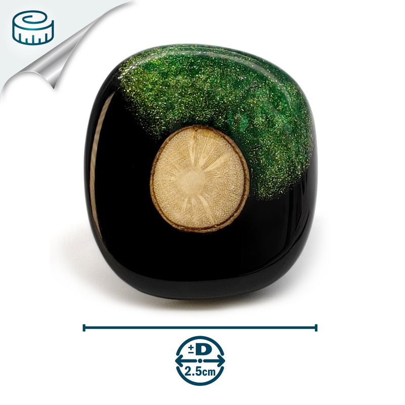 ANILLO NATÜA - Hecho a mano - Ajustable - Madera recuperada, polvo de bronce