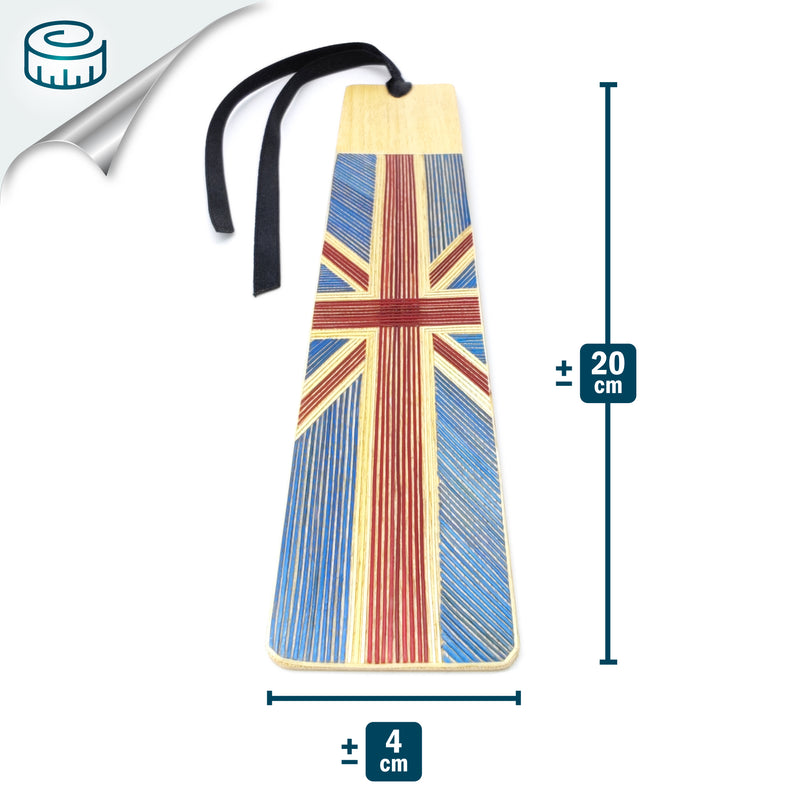 MARCAPÁGINAS REINO UNIDO - COLECCIÓN DE EQUIPOS NACIONALES - El arte del tamo - Madera clara decorada con paja de trigo y cebada (enchapado en tamo)