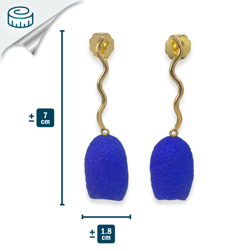 PENDIENTES COCOON ECHO - Hechos a mano - Bañados en oro de 24 quilates - Capullos de seda