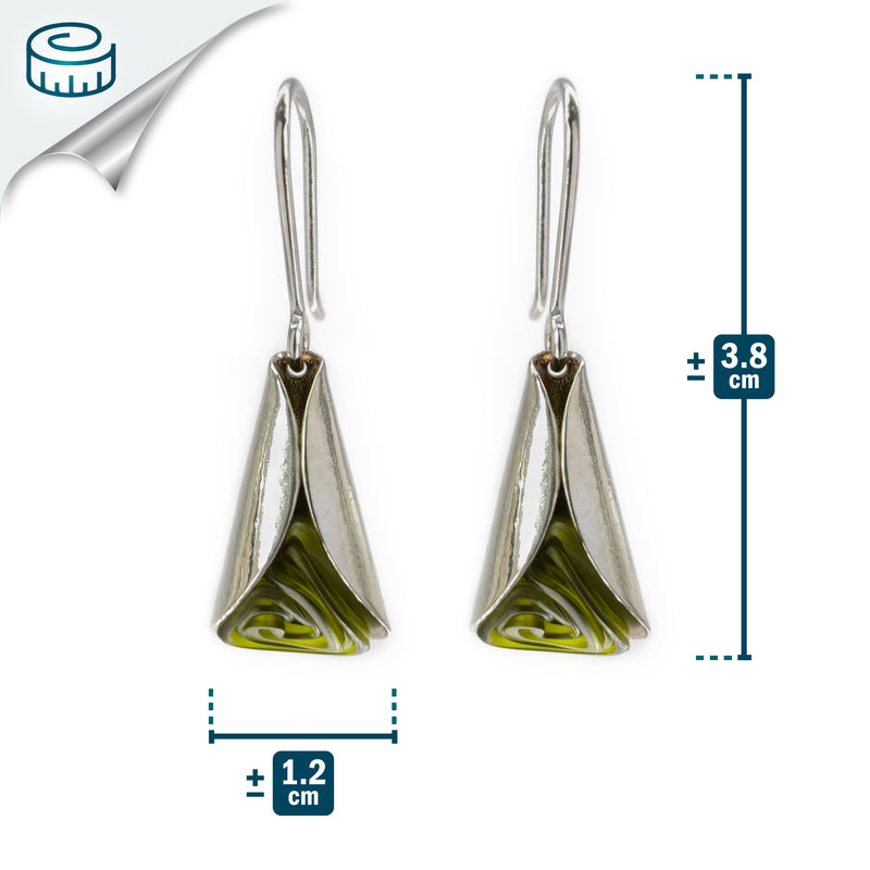 PENDIENTES ECOLOVA - Hechos a mano - Plata de ley 925 - Plástico reciclado de los revestimientos de las tapas de botellas