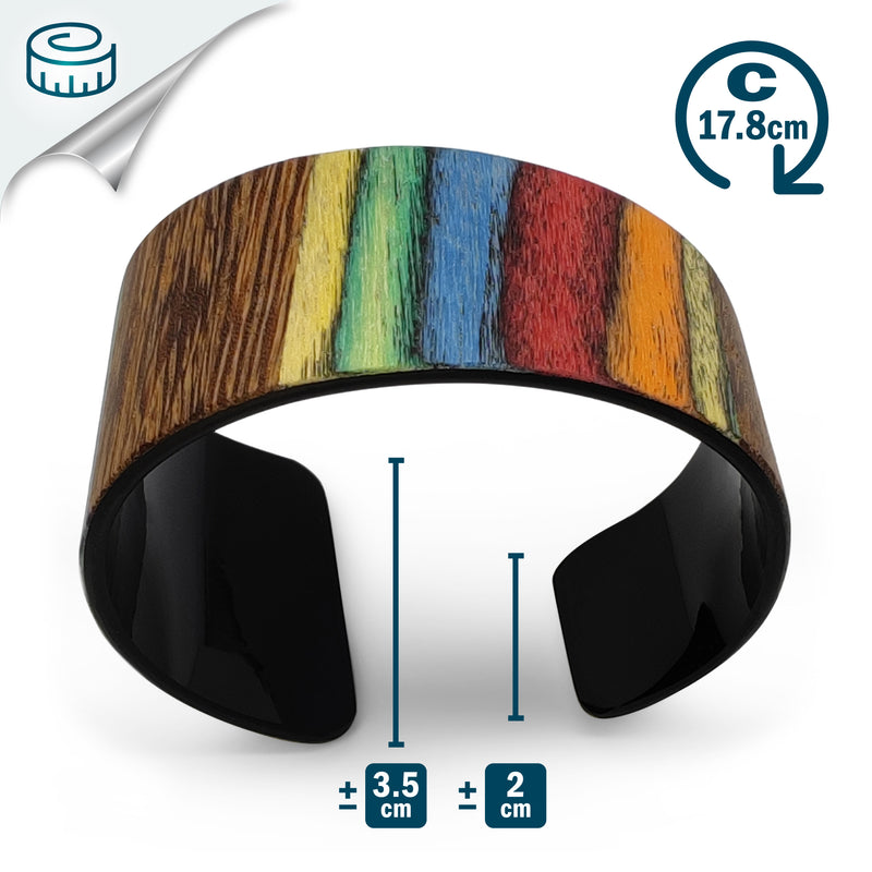BRAZALETE ARBOREAL - Unisex - Hecho a mano - Chapa de madera natural
