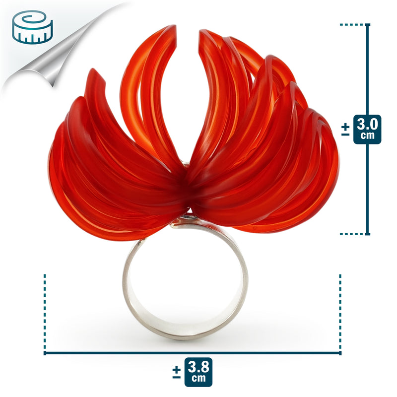 ANILLO ECOBLOOM - Hecho a mano - Ajustable - Plata de ley 925 - Plástico reciclado de los revestimientos de las tapas de botellas