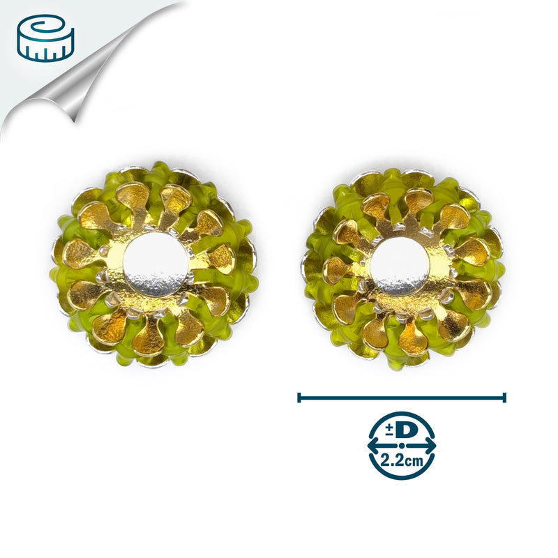 PENDIENTES ECOSOL - Hechos a mano - Plata de ley 925 y baño en oro de 24K - Plástico reciclado de los revestimientos de las tapas de botellas