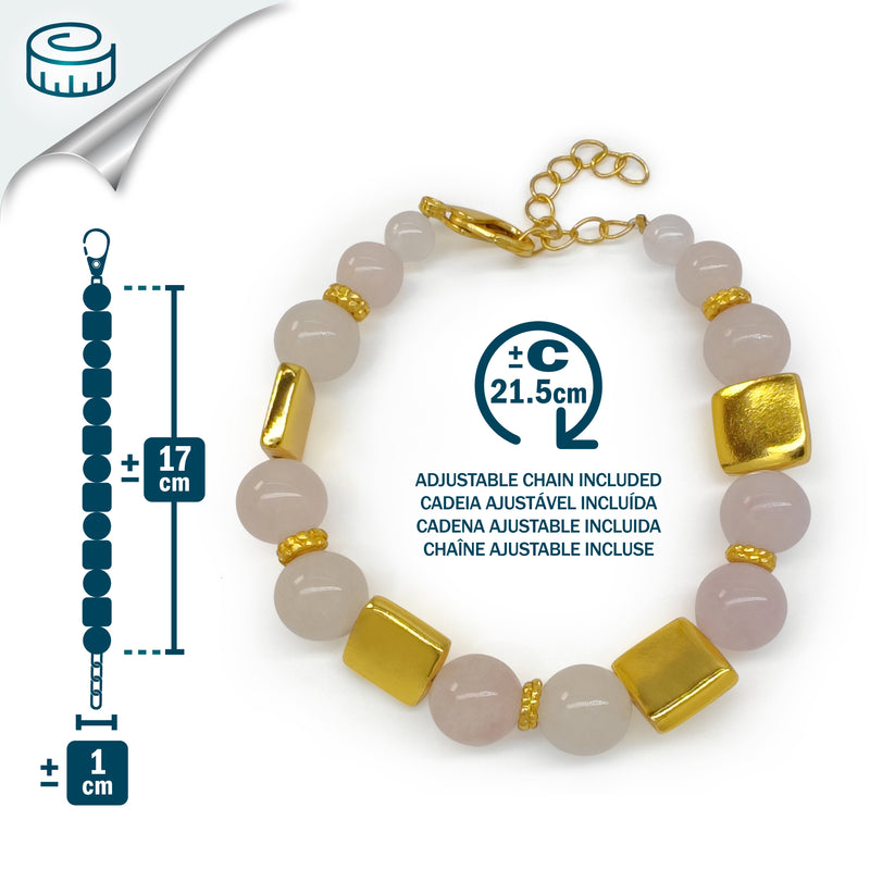 PULSERA QUIMBAYA - Hecha a mano - Bañada en oro de 24 quilates - Ágatas