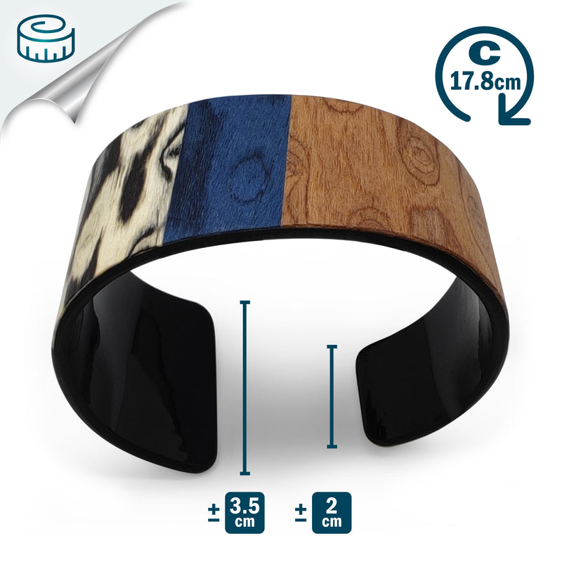 BRAZALETE ARBOREAL - Unisex - Hecho a mano - Chapa de madera natural
