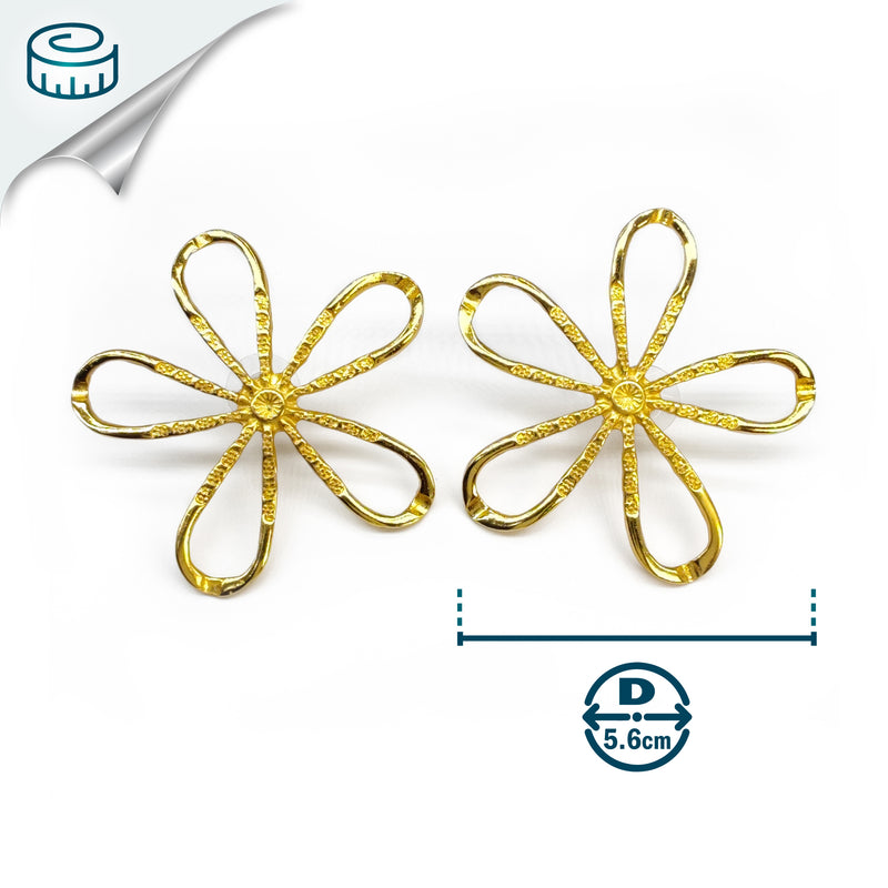PENDIENTES FLORA - Hechos a mano - Bañados en oro de 24 quilates