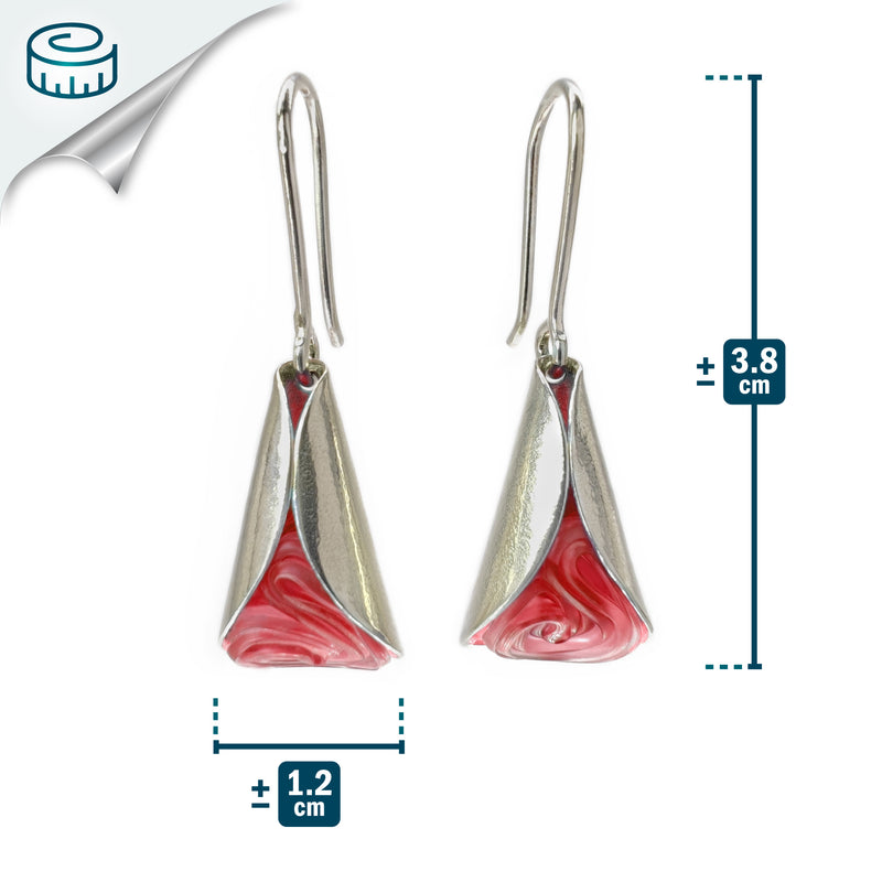PENDIENTES ECOLOVA - Hechos a mano - Plata de ley 925 - Plástico reciclado de los revestimientos de las tapas de botellas