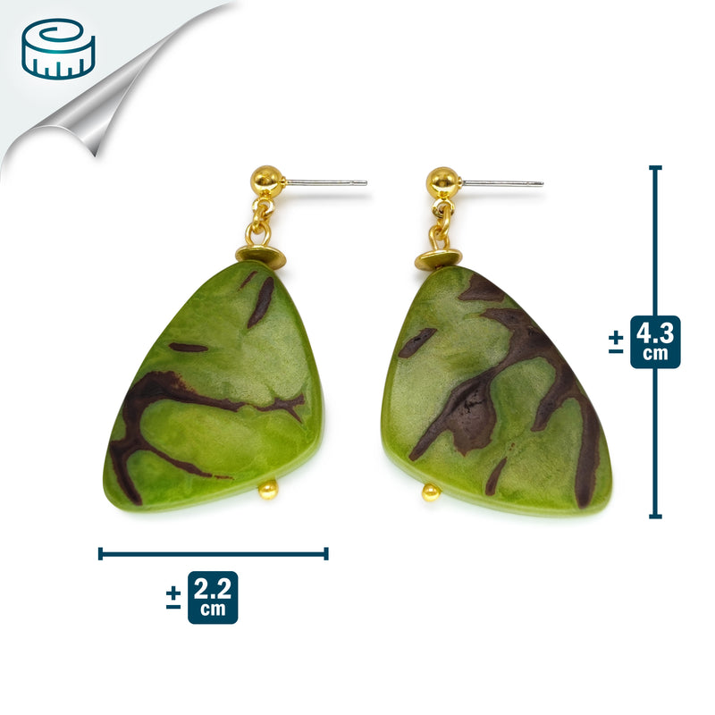 PENDIENTES MARIPOSA - Hechos a mano - Bañados en oro de 24 quilates - Tagua (marfil vegetal)