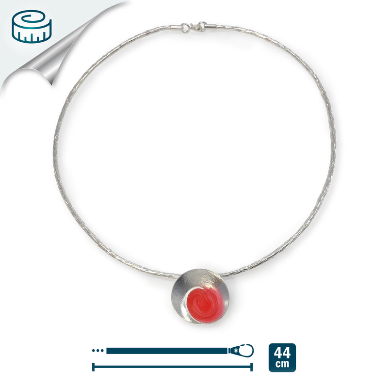 COLLAR ECOSENS - Hecho a mano - Plata fina 999 & plata de ley 925 - Plástico reciclado de los revestimientos de las tapas de botellas