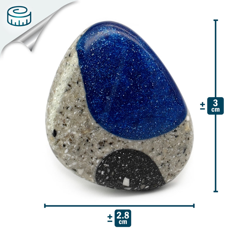ANILLO GRANITA - Hecho a mano - Ajustable - Cemento triturado oscuro y claro, polvo de aluminio