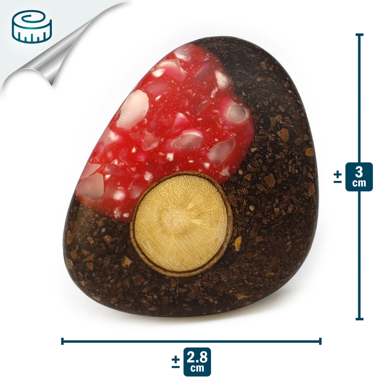 ANILLO CAFECITA - Hecho a mano - Ajustable - Posos de café, maíz blanco triturado, madera recuperada