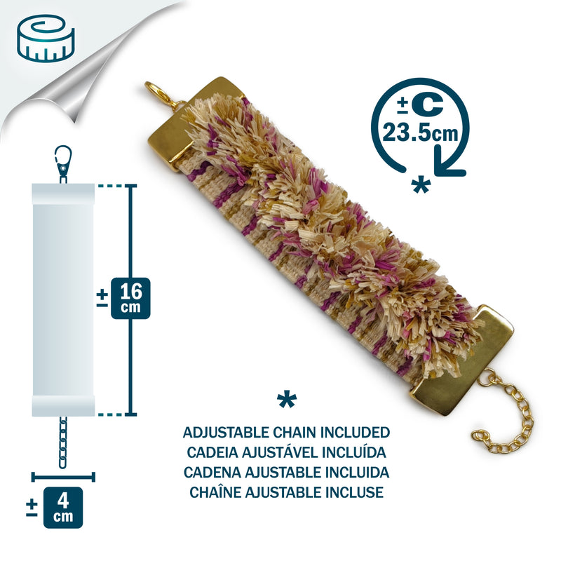 BRAZALETE MAÏZA - Hecho a mano - Bañado en oro de 24 quilates - Hojas de maíz