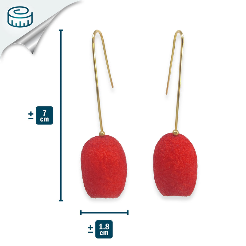 PENDIENTES COCOON CLASSIC - Hechos a mano - Bañados en oro de 24 quilates - Capullos de seda