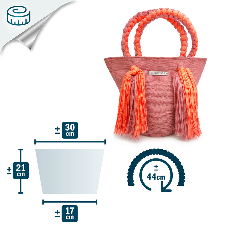 BOLSO WAYUU UMAKI - Tamaño MINI - Tejido manualmente a ganchillo por mujeres de la comunidad indígena Wayuu en La Guajira (Colombia)