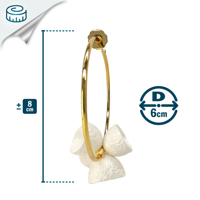 PENDIENTES COCOON BLOOM - Hechos a mano - Bañados en oro de 24 quilates - Capullos de seda