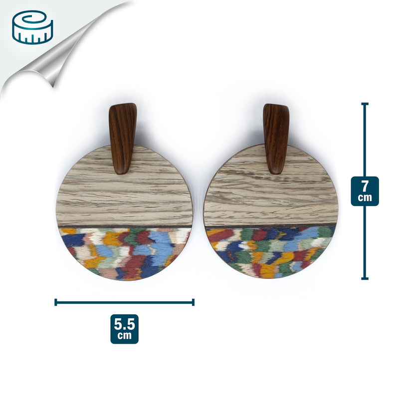 PENDIENTES WOODIE SOL - Hechos a mano - Madera contrachapada de 3 capas cruzadas