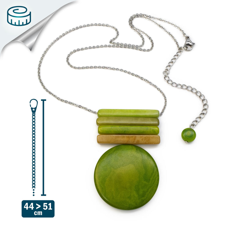 COLLAR SOLIÄ - Hecho a mano - Acero inoxidable - Tagua (marfil vegetal)