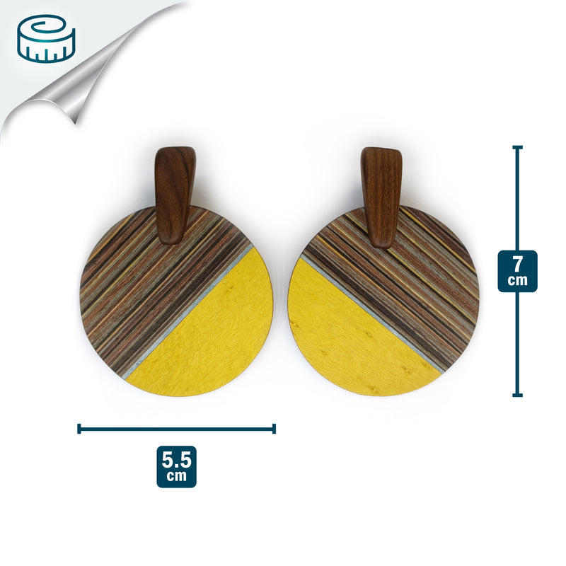 PENDIENTES WOODIE SOL - Hechos a mano - Madera contrachapada de 3 capas cruzadas