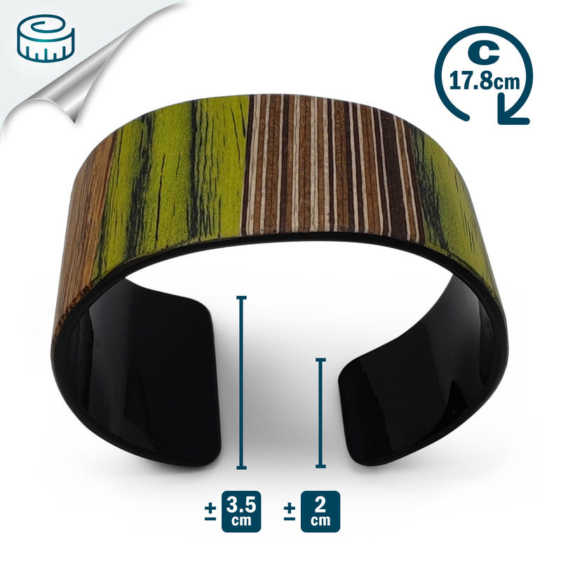 BRAZALETE ARBOREAL - Unisex - Hecho a mano - Chapa de madera natural