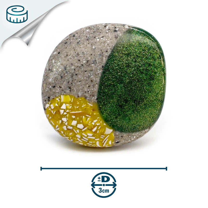 ANILLO GRANITA - Hecho a mano - Ajustable - Cemento triturado, cáscaras de huevo trituradas, polvo de bronce