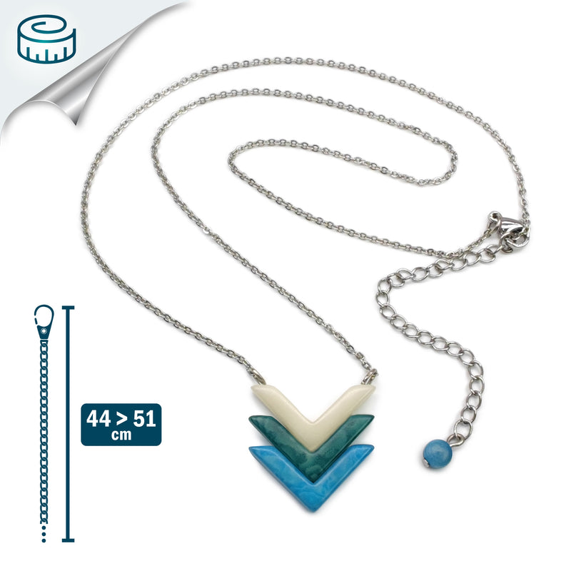 COLLAR FLECHA - Hecho a mano - Acero inoxidable - Tagua (marfil vegetal)