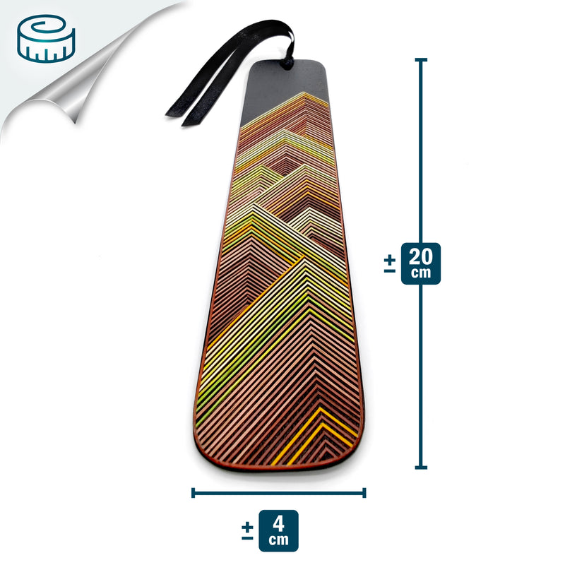 MARCAPÁGINAS TIERRA - COLECCIÓN LOS CUATRO ELEMENTOS - El arte del tamo - Madera oscura decorada con paja de trigo y cebada (enchapado en tamo)