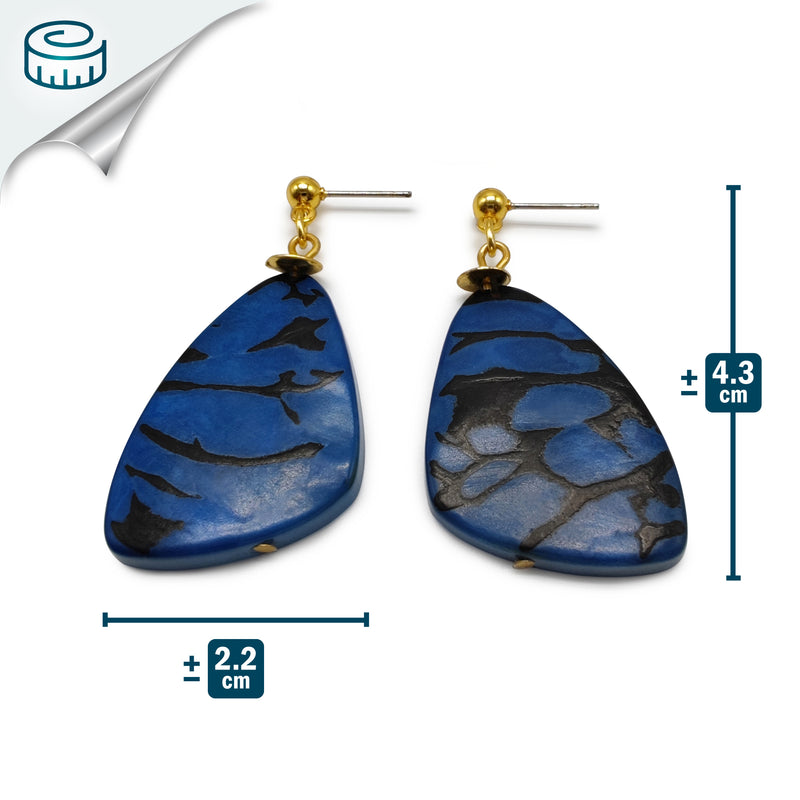 PENDIENTES MARIPOSA - Hechos a mano - Bañados en oro de 24 quilates - Tagua (marfil vegetal)