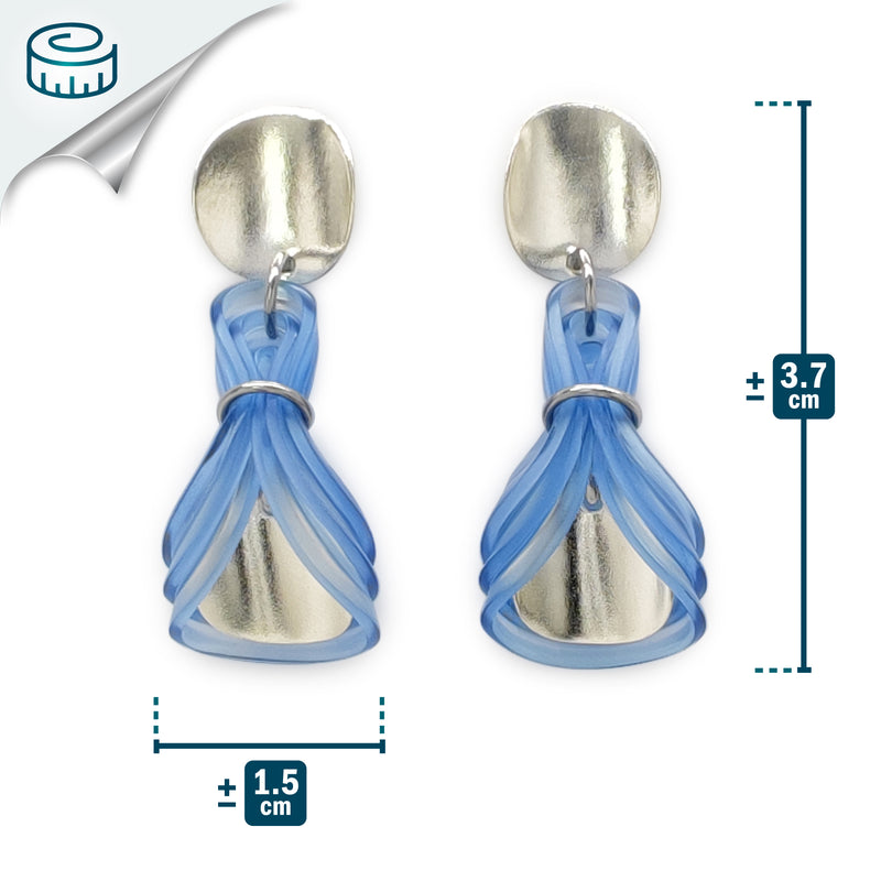 PENDIENTES ECOGLOW - Hechos a mano - Plata de ley 925 - Plástico reciclado de los revestimientos de las tapas de botellas