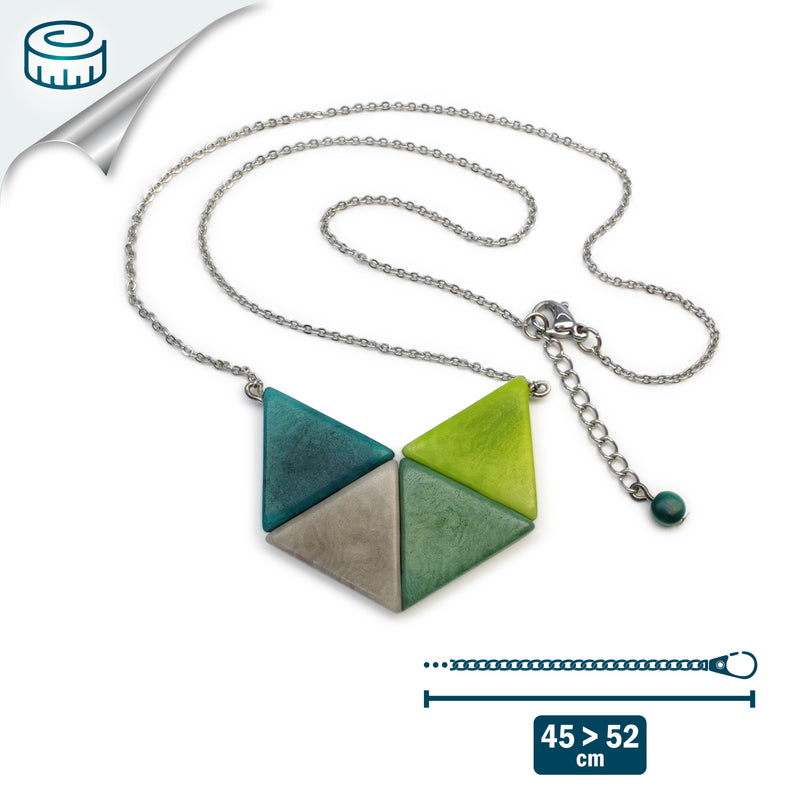 COLLAR LOZANGO - Hecho a mano - Acero inoxidable - Tagua (marfil vegetal)