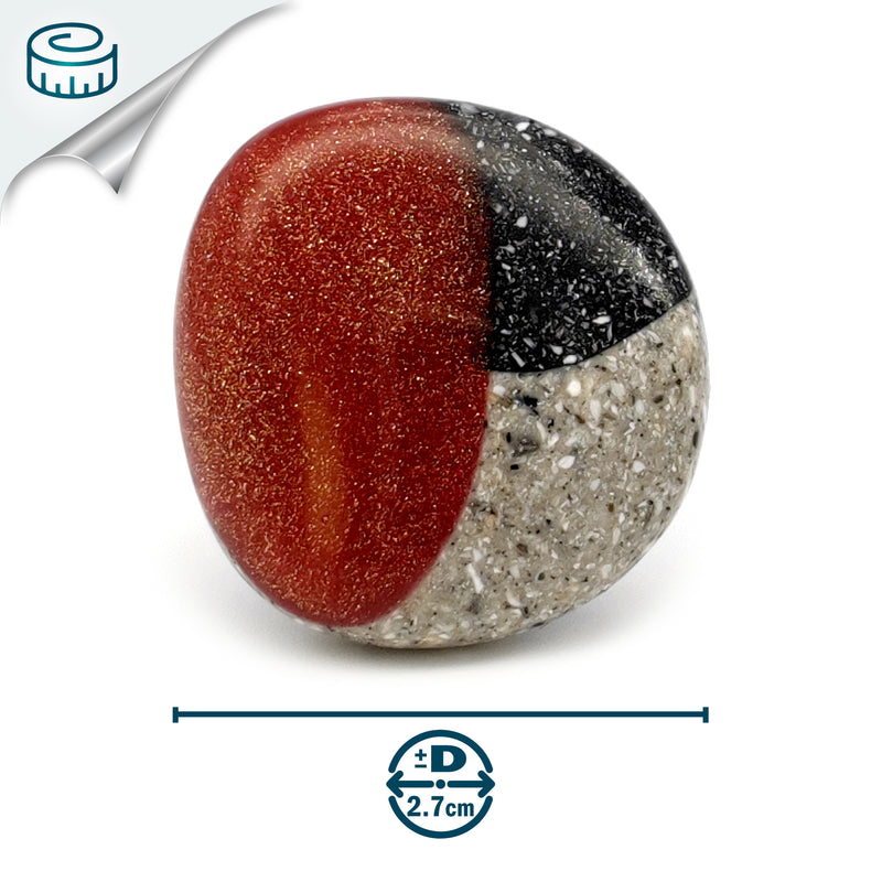 ANILLO GRANITA - Hecho a mano - Ajustable - Cemento triturado oscuro y claro, polvo de bronce