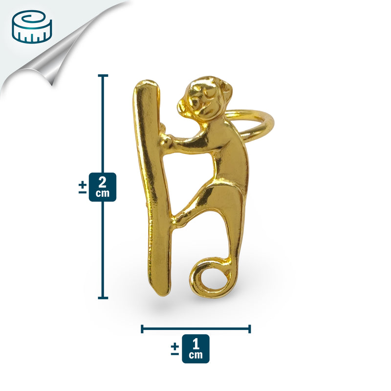EARCUFF MUISCA MONO - Unisex - Hecho a mano - Bañado en oro de 24 quilates