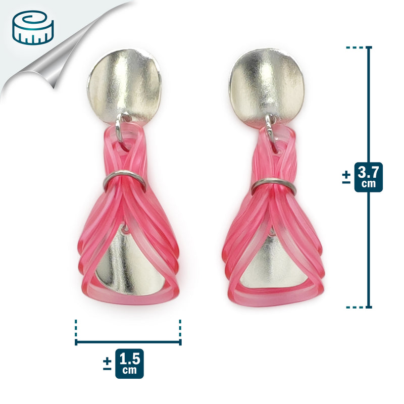PENDIENTES ECOGLOW - Hechos a mano - Plata de ley 925 - Plástico reciclado de los revestimientos de las tapas de botellas