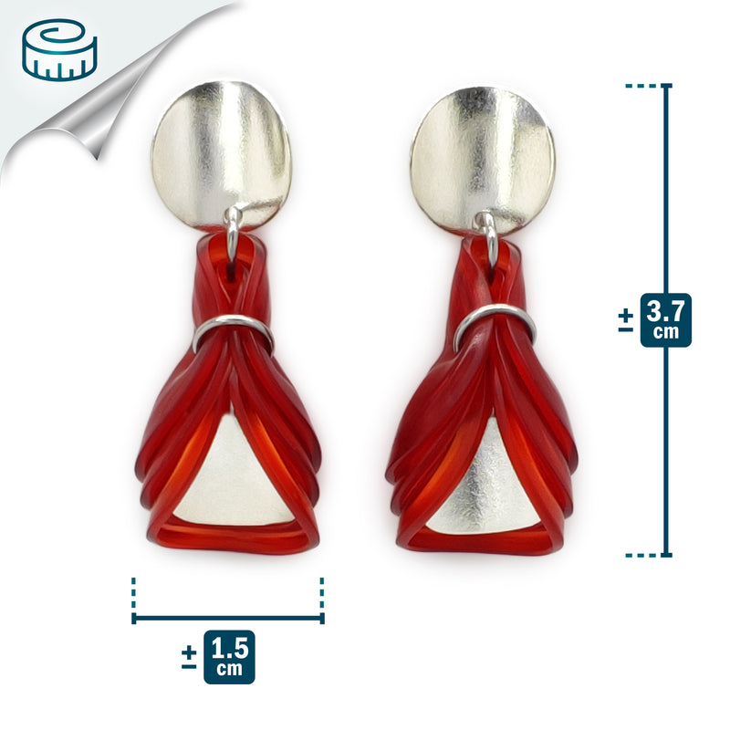 PENDIENTES ECOGLOW - Hechos a mano - Plata de ley 925 - Plástico reciclado de los revestimientos de las tapas de botellas