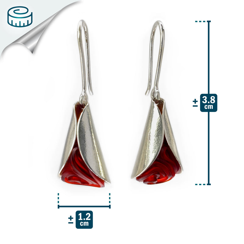 PENDIENTES ECOLOVA - Hechos a mano - Plata de ley 925 - Plástico reciclado de los revestimientos de las tapas de botellas