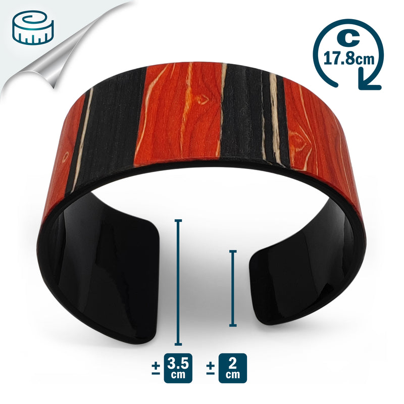 BRAZALETE ARBOREAL - Unisex - Hecho a mano - Chapa de madera natural