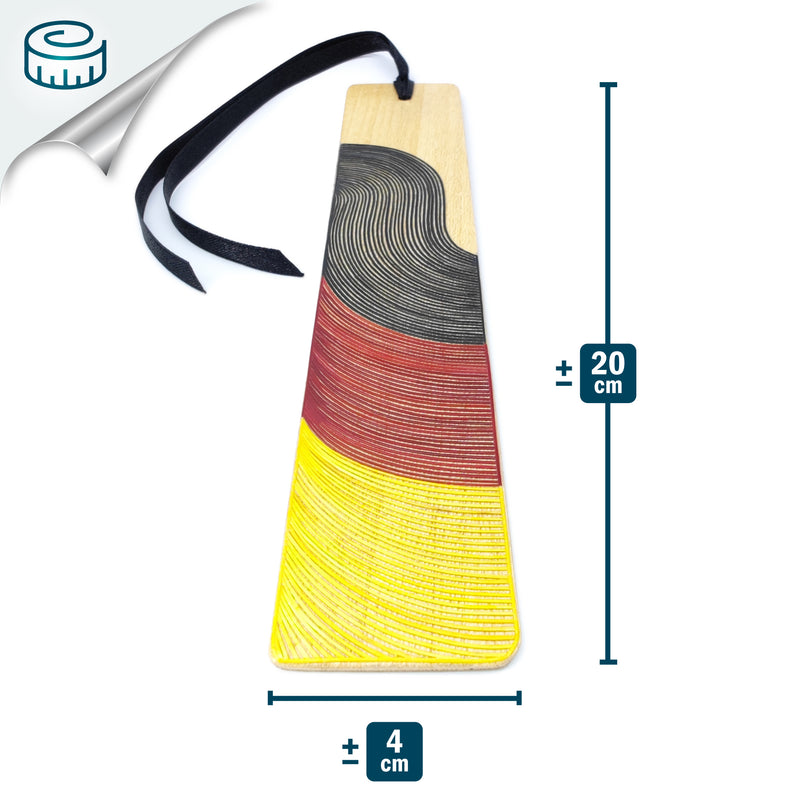 MARCAPÁGINAS ALEMANIA - COLECCIÓN DE EQUIPOS NACIONALES - El arte del tamo - Madera clara decorada con paja de trigo y cebada (enchapado en tamo)